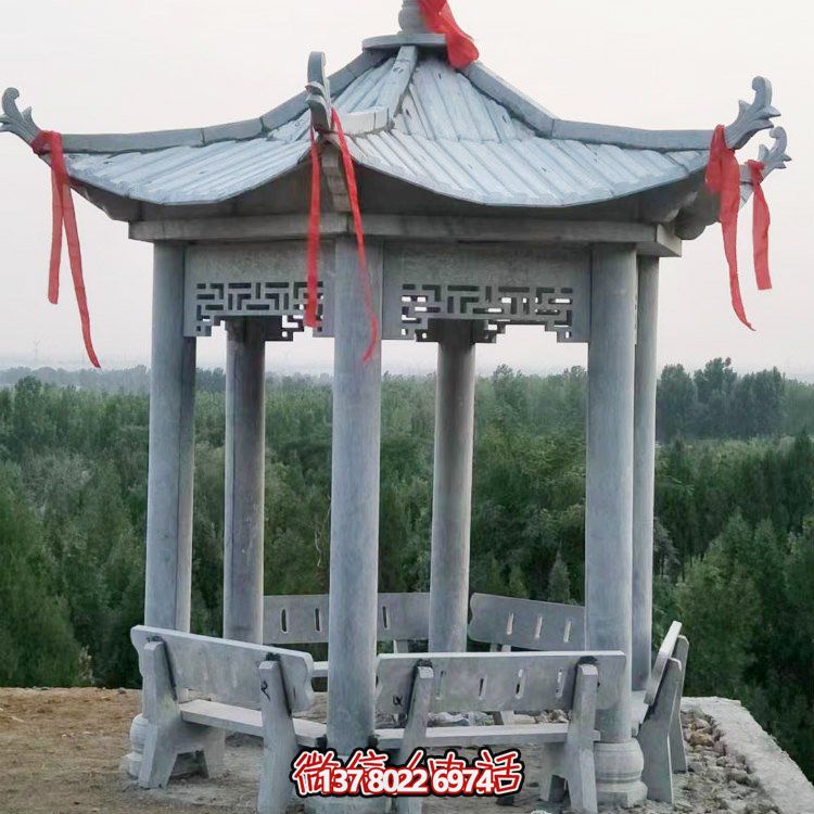 精致大理石雕凉亭，让您在公园乘凉休息