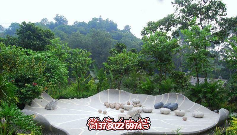 荷叶青蛙石雕园林景观 荷叶青蛙石雕园林景观