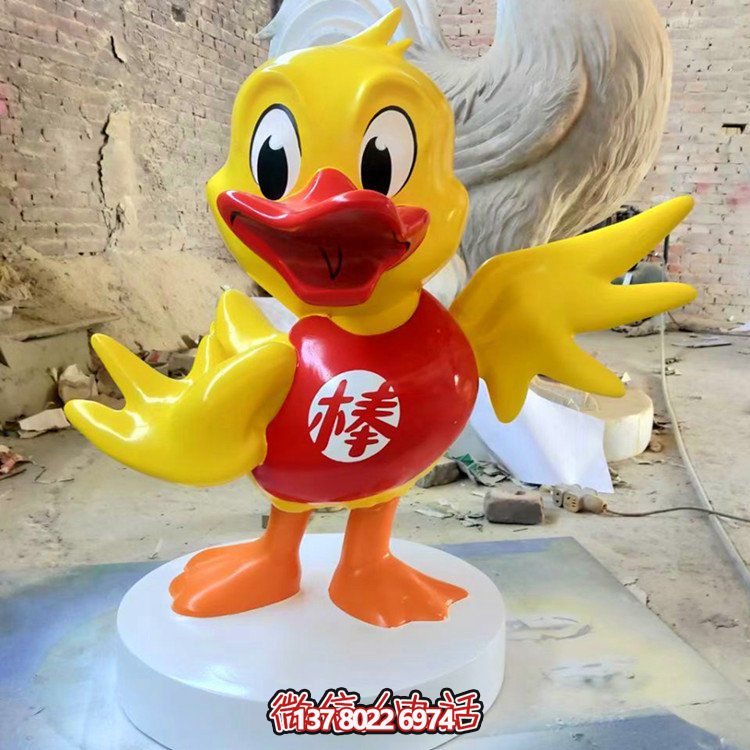 烤鸭店玻璃钢雕塑卡通玻璃鸭子