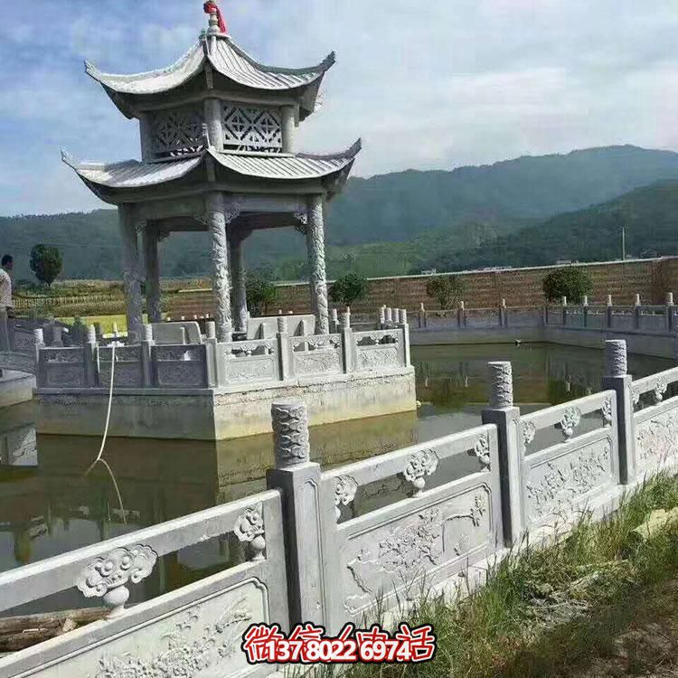 古典仿古水池凉亭，享受休闲园林生活
