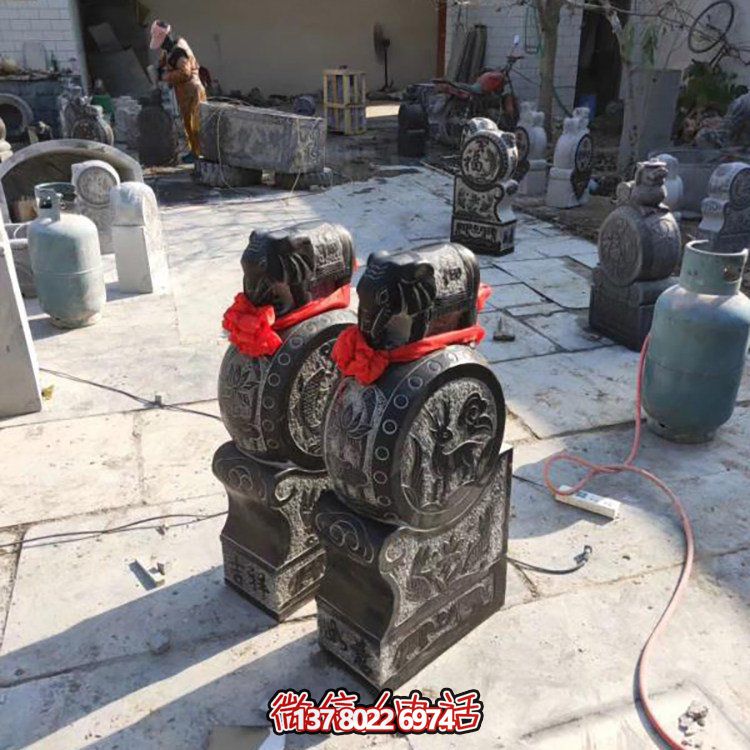 精美大理石仿古旧门墩雕塑，打造完美中式庭院