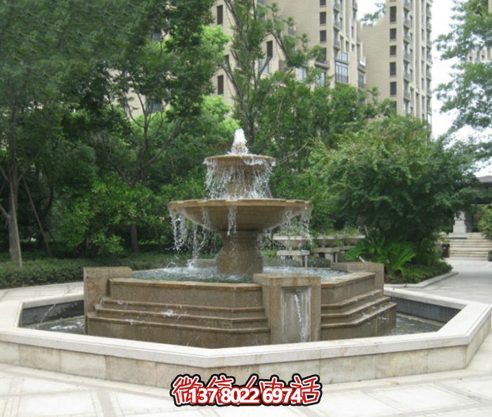 精美石雕大型喷泉，美化小区广场景观