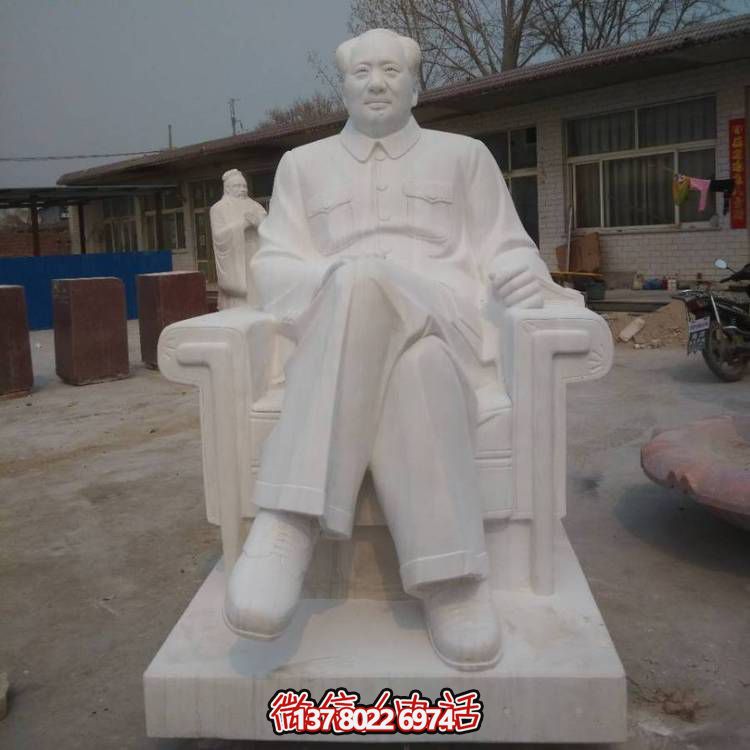 汉白玉石雕毛主席雕塑——走进中国景区，欣赏传统美术