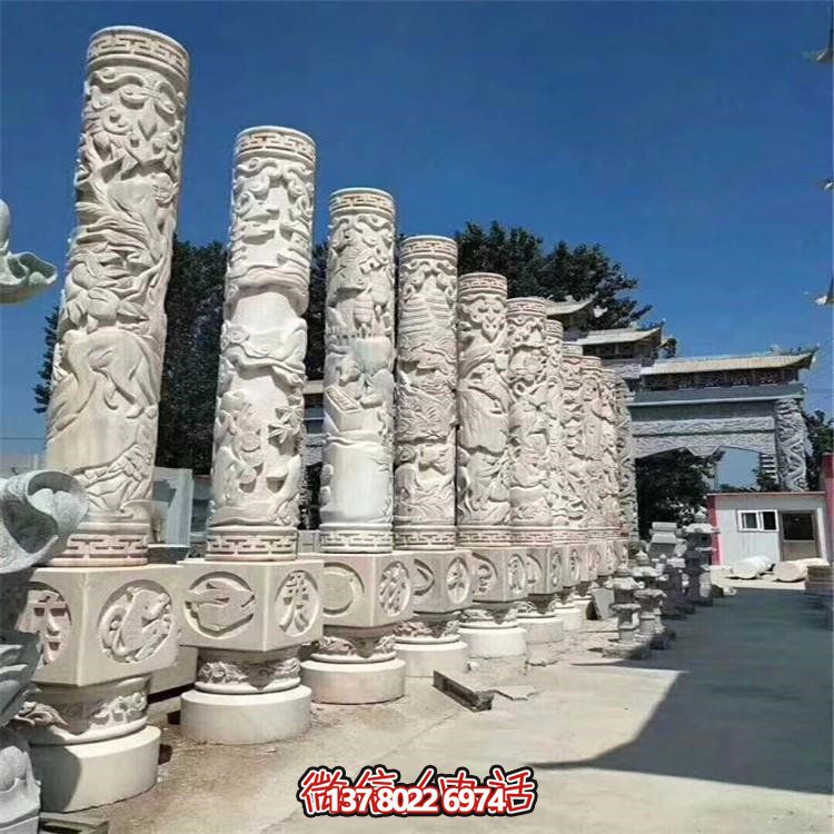 大型户外石柱雕塑浮雕园林景观