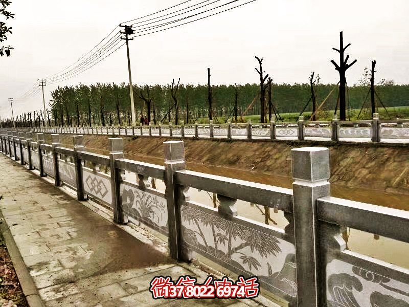 美化城市河道，完美防护栏杆，大理石装饰