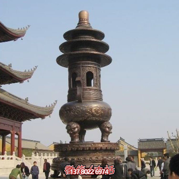 精美铸铜大型宝盖香炉，祈福烧香进宝
