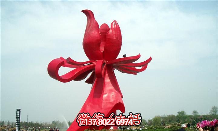大型红色不锈钢雕塑紫?;?,给你的广场带来美景 大型红色不锈钢雕塑紫?;?,给你的广场带来美景