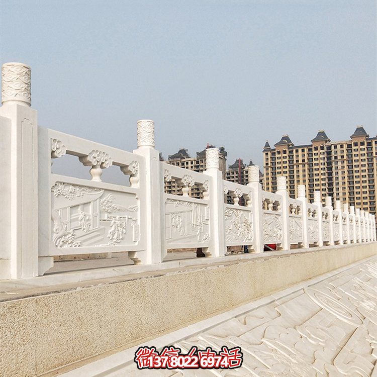 汉白玉扶手栏板，提升公园河道景观