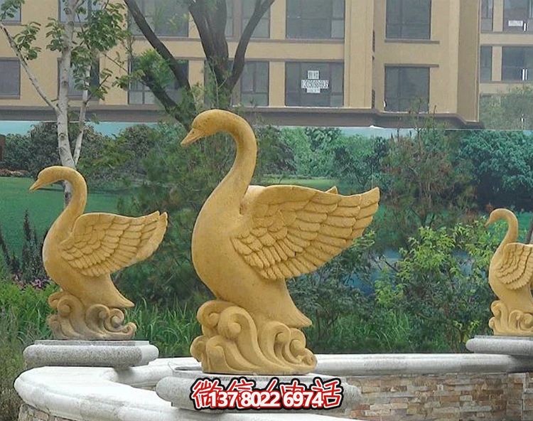 精美天鹅雕塑，唯美别墅景观装饰
