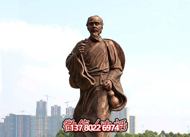 古代雕塑铜铸神医华佗园林 古代雕塑铜铸神医华佗园林