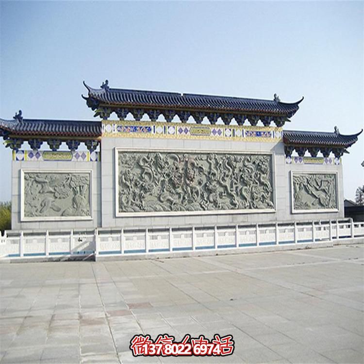 大理石雕刻景观浮雕、大型影壁壁画、雕塑艺术装置