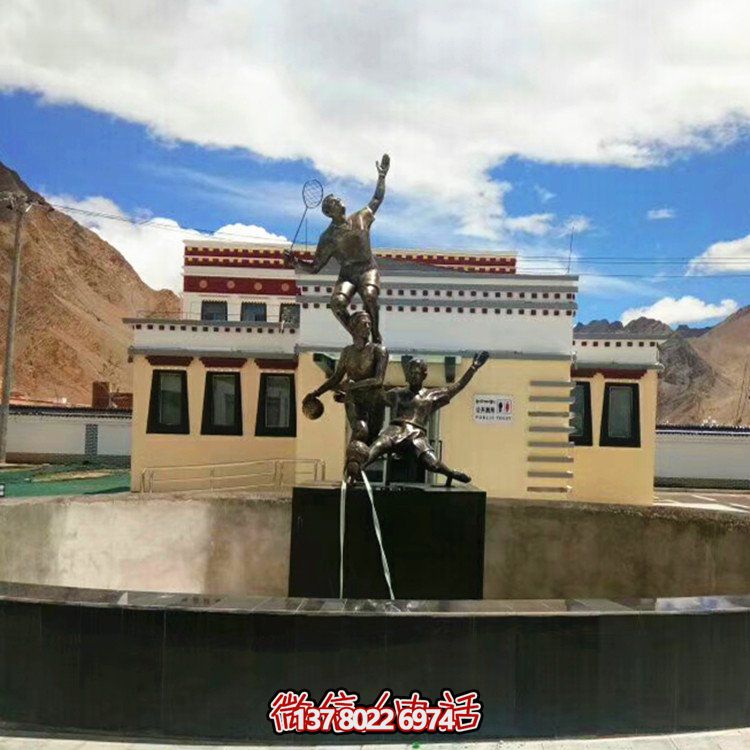 校园风格仿铜玻璃钢运动人物雕塑