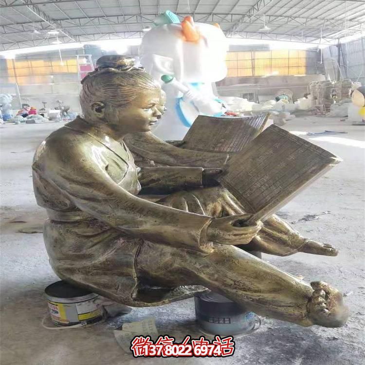 仿古玻璃钢儿童人物雕塑景观摆件