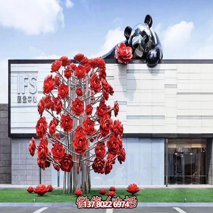 大型不锈钢雕塑景观花树 大型不锈钢雕塑景观花树