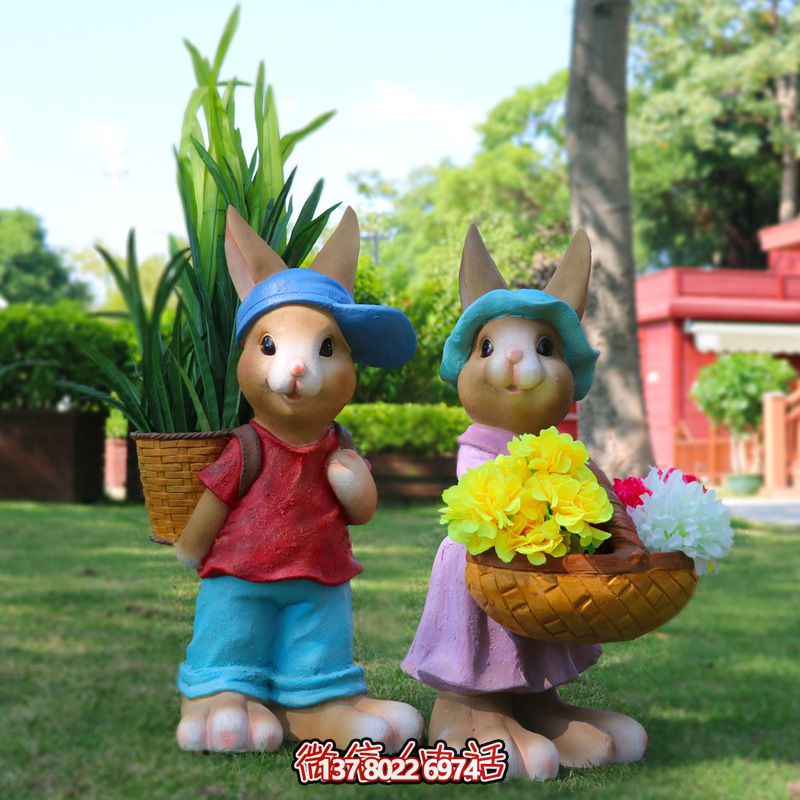 玻璃钢兔子雕塑，只有可爱而不失大气！