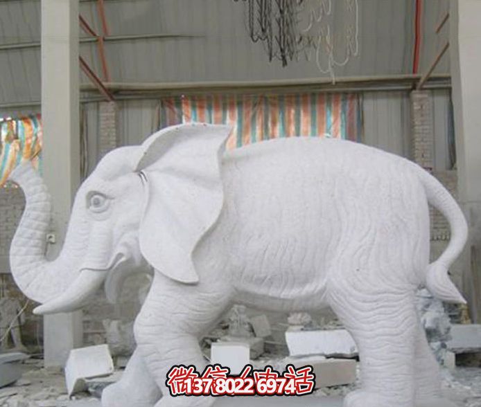 大型汉白玉石雕大象雕塑 大型汉白玉石雕大象雕塑