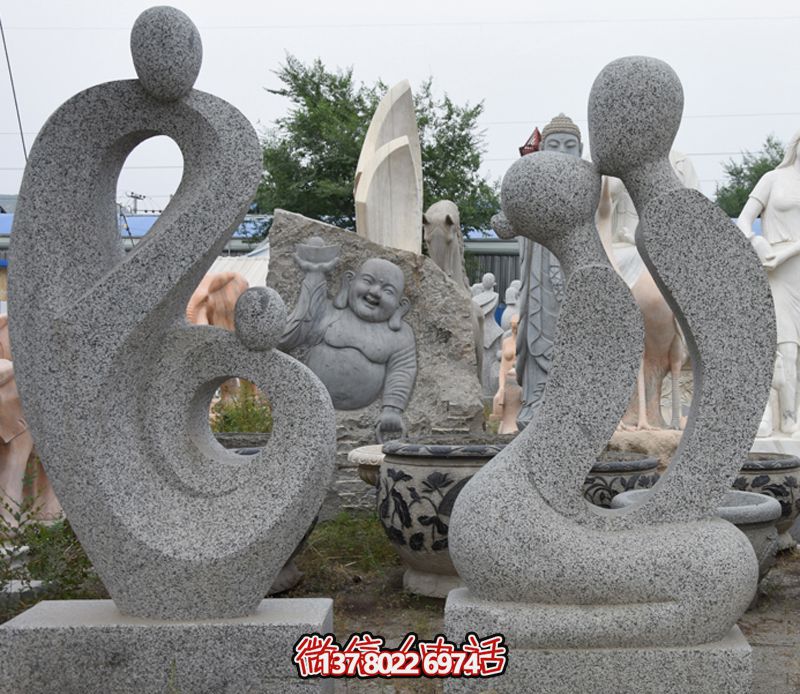 花岗岩雕塑母子亲吻园林创意抽象装饰 花岗岩雕塑母子亲吻园林创意抽象装饰