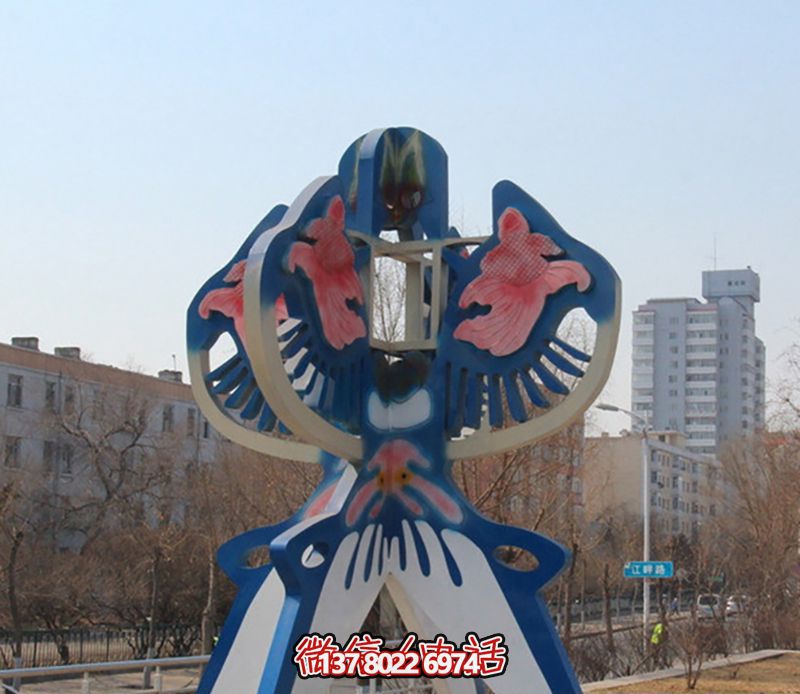 精美蓝色石雕大型文化广场彩绘风筝雕塑 精美蓝色石雕大型文化广场彩绘风筝雕塑