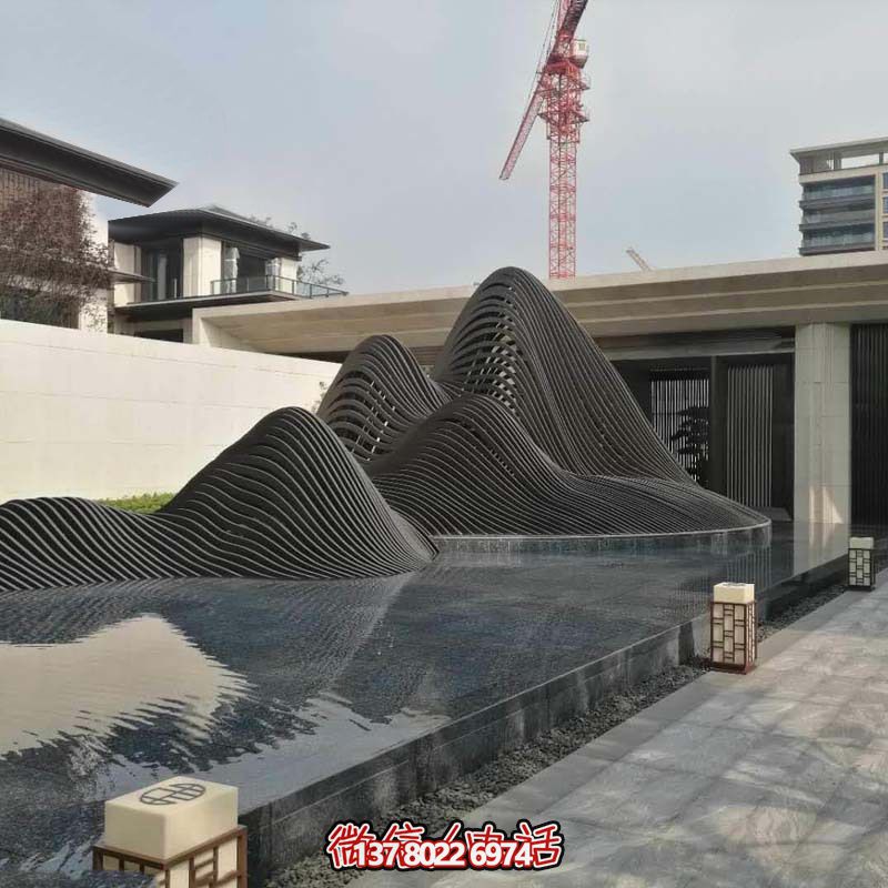 精致不锈钢铁艺假山，景观抽象庭院装饰别墅