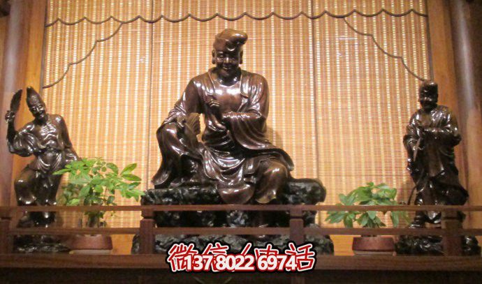 济公仿铜不锈钢创意景区雕塑