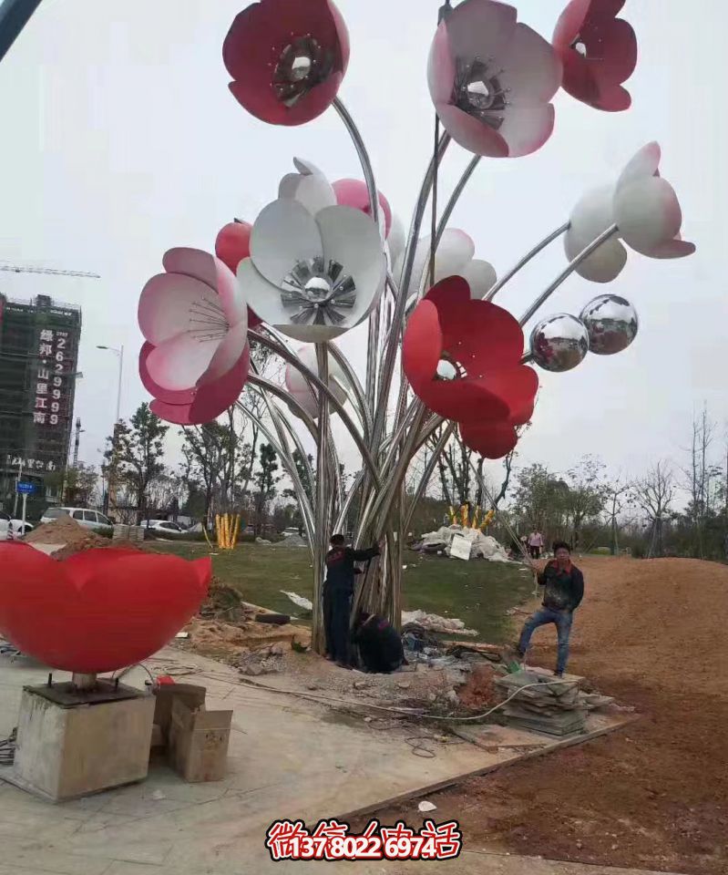 不锈钢繁花似锦大型雕塑景观花朵 不锈钢繁花似锦大型雕塑景观花朵
