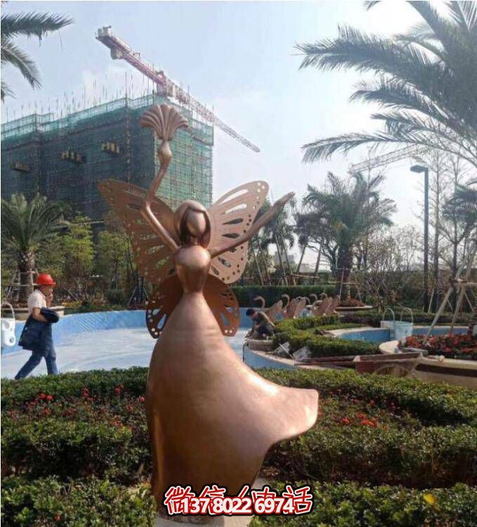 玻璃钢景区雕塑，梦幻般的仙子、公主、天使、精灵、蝴蝶、小人像