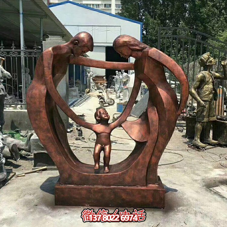 仿古民俗玻璃钢铜雕塑装饰摆件
