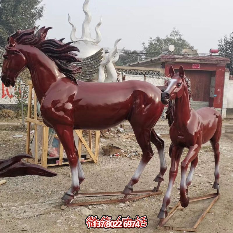 玻璃钢仿真大型户外园林景观马雕塑