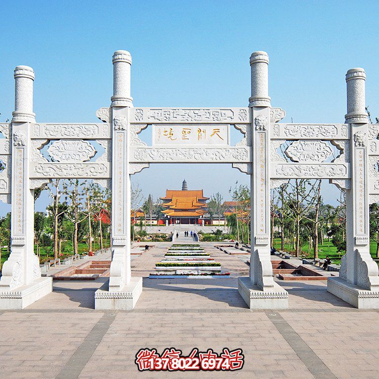 精美大理石石雕多门牌坊雕塑，让你领略大理景区的精彩