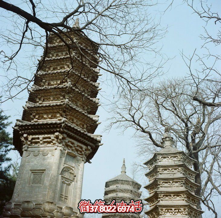 仿古石雕舍利塔，传承古老文化