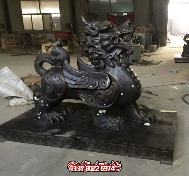 仿真铜雕财神貔貅玻璃钢雕塑 仿真铜雕财神貔貅玻璃钢雕塑
