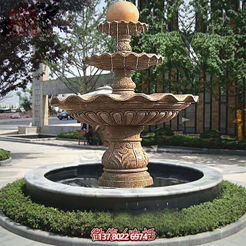 多层景观喷泉石雕，为学院增添独特的个性