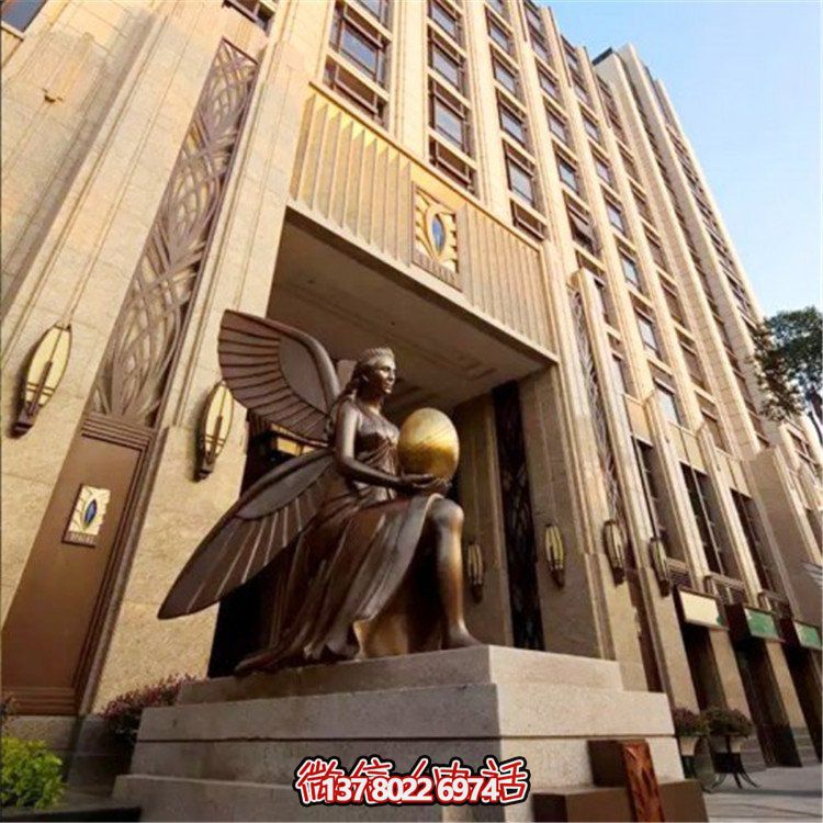 玻璃钢仿铜西方女人物雕塑，为小区、写字楼门前添彩