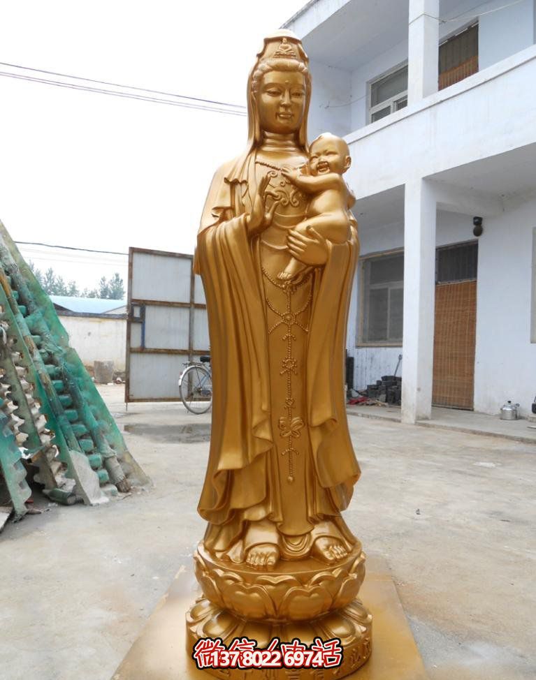铜雕立式送子观音雕塑--祝福育儿之路 铜雕立式送子观音雕塑--祝福育儿之路