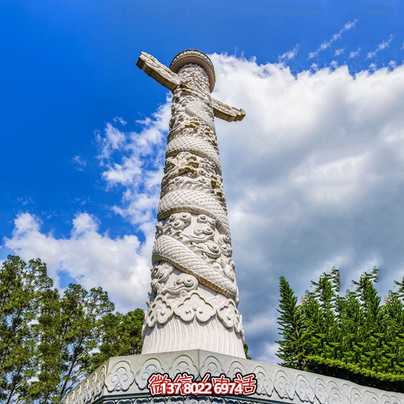 引领景观潮流的华表龙纹石柱雕塑