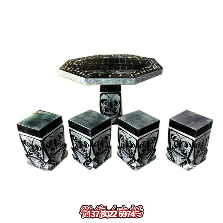 古典奢华大理石棋牌八角石凳