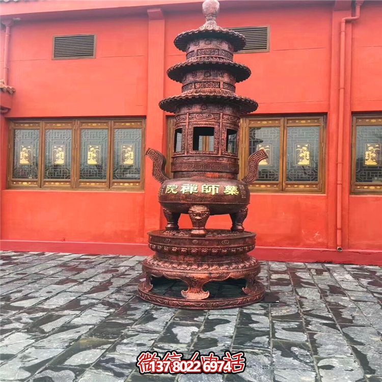 不锈钢仿古铜香炉雕塑 不锈钢仿古铜香炉雕塑