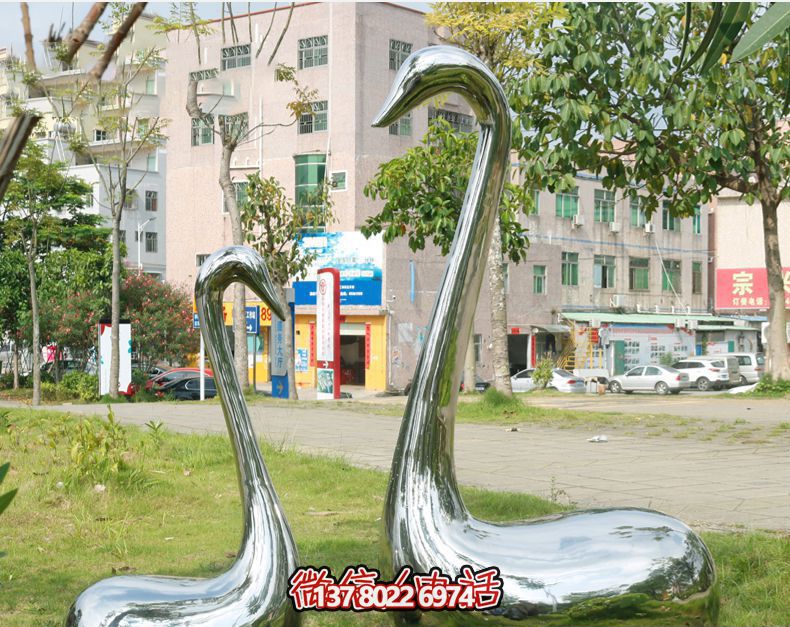 不锈钢抽象天鹅雕塑 不锈钢抽象天鹅雕塑