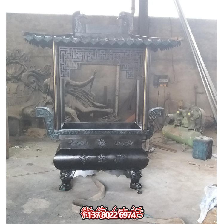 古典风格铸铁香炉顶长形摆件