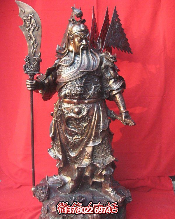 大型古风铜雕财神武摆件