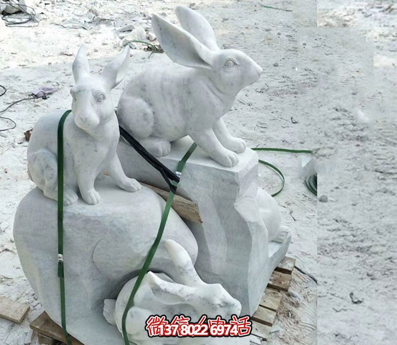 动物园装饰创意石雕兔子雕塑 动物园装饰创意石雕兔子雕塑