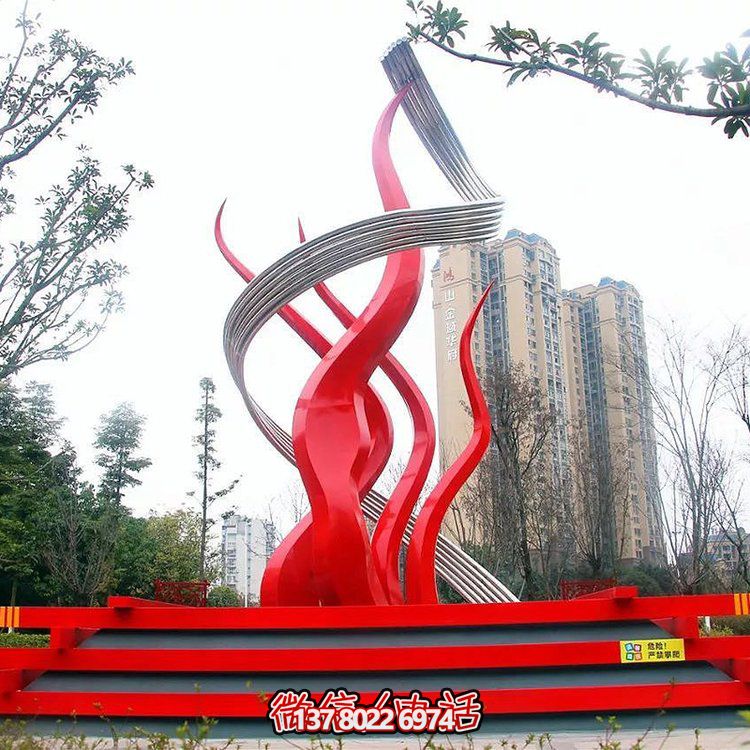 大型不锈钢彩绘园林景观广场