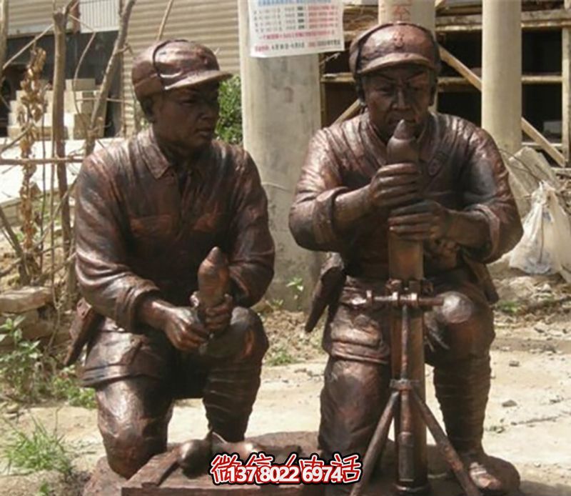 八路军纪念铜雕全方位发射炮弹雕塑 八路军纪念铜雕全方位发射炮弹雕塑