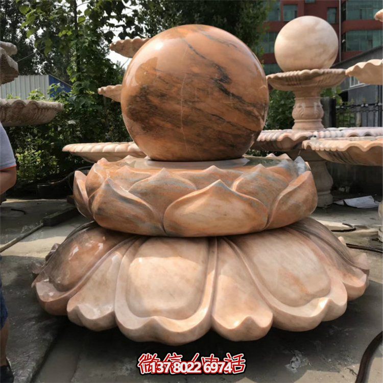 红色晚霞大型户外园林风水球喷泉摆件