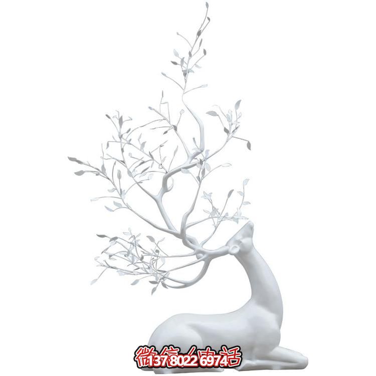 玻璃钢雕塑梅花鹿，抽象户外园林装饰