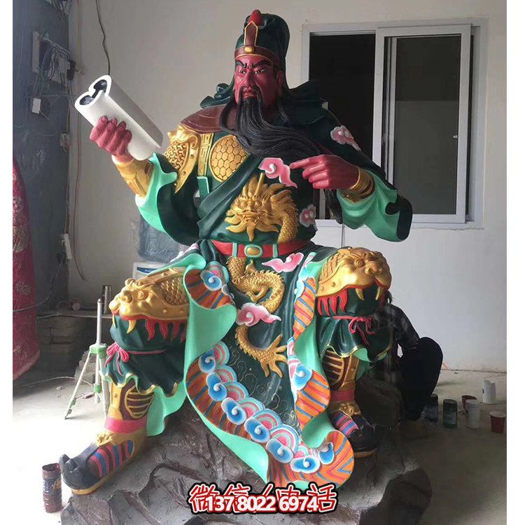 玻璃钢关公神像，打造古典寺庙氛围