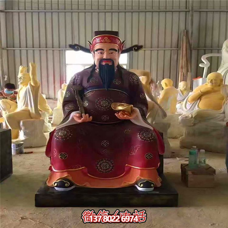 大型玻璃钢财神雕塑 大型玻璃钢财神雕塑