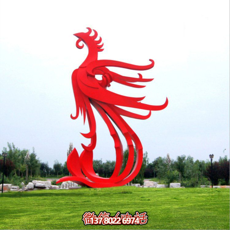抽象凤凰不锈钢雕塑——拓展户外空间的灵魂