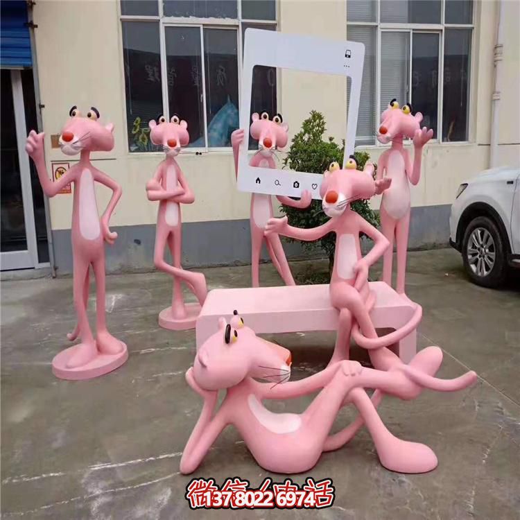 粉红豹玻璃雕塑模型