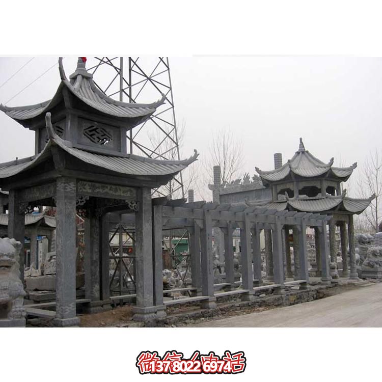 精美石雕，时尚的大理石长廊营造绝美的户外公园雕塑
